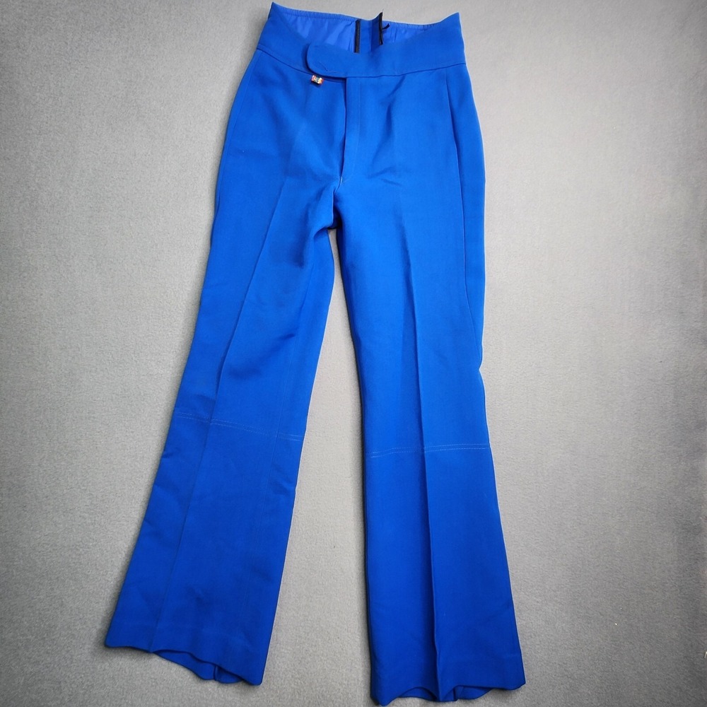 Vintage Robbe Skiwear Pants Womens 10 Blue Wool Blend Stretch‎ Made In USA 24x28
